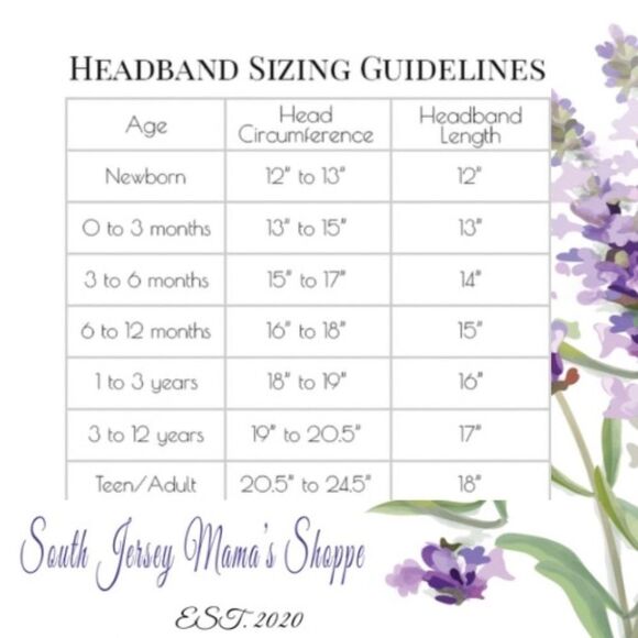 Handmade Infant Headband Burgundy Denim Blue & Green Flower Center Size Preemie - Picture 9 of 9